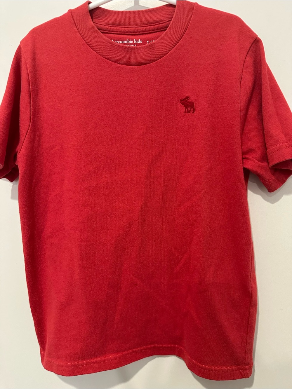 abercrombie kids Red Short Sleeve Crew Tee with Embroidered Logo